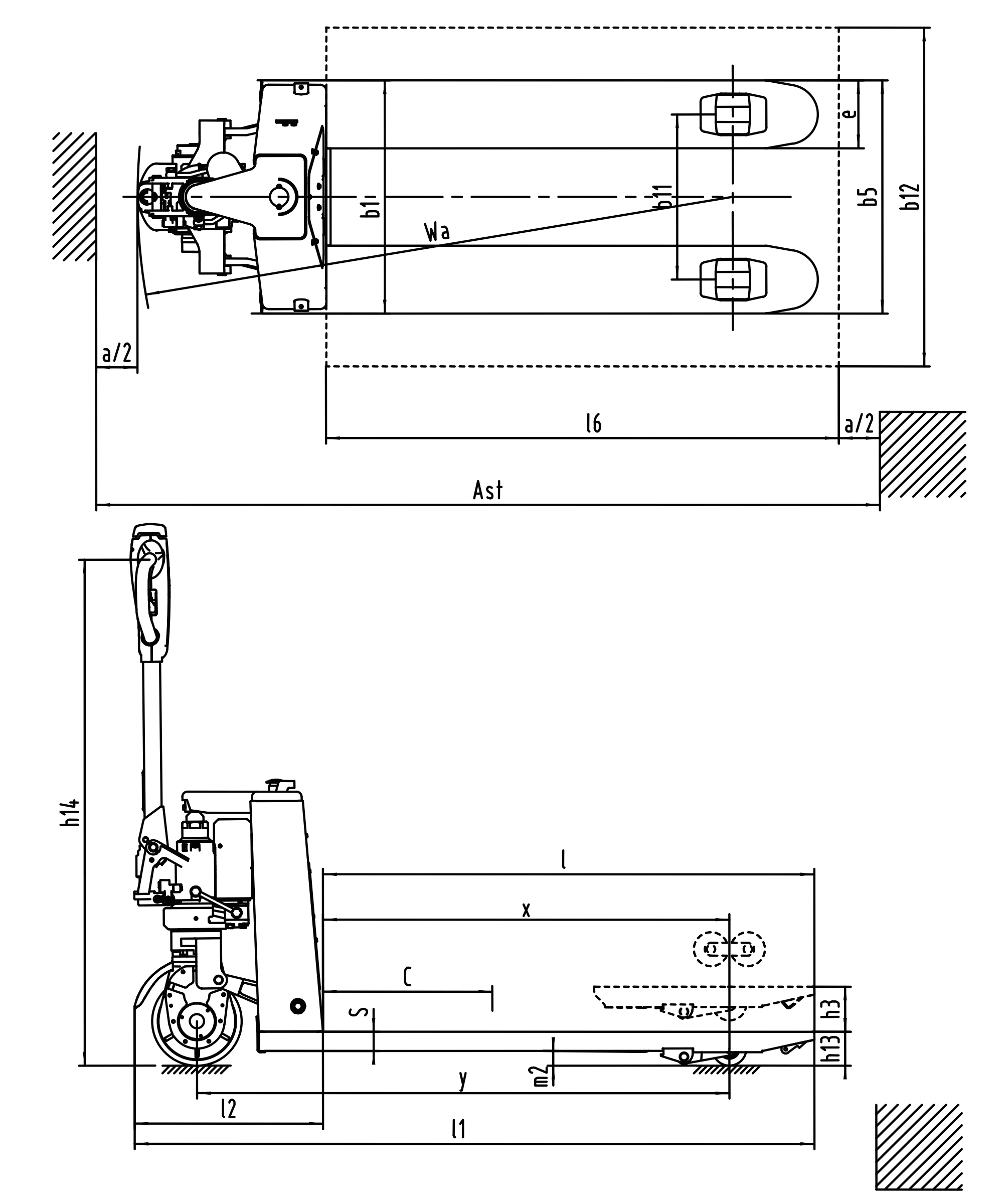 Transpaleta de ion-litio EPV15 con capacidad de 1500 kg