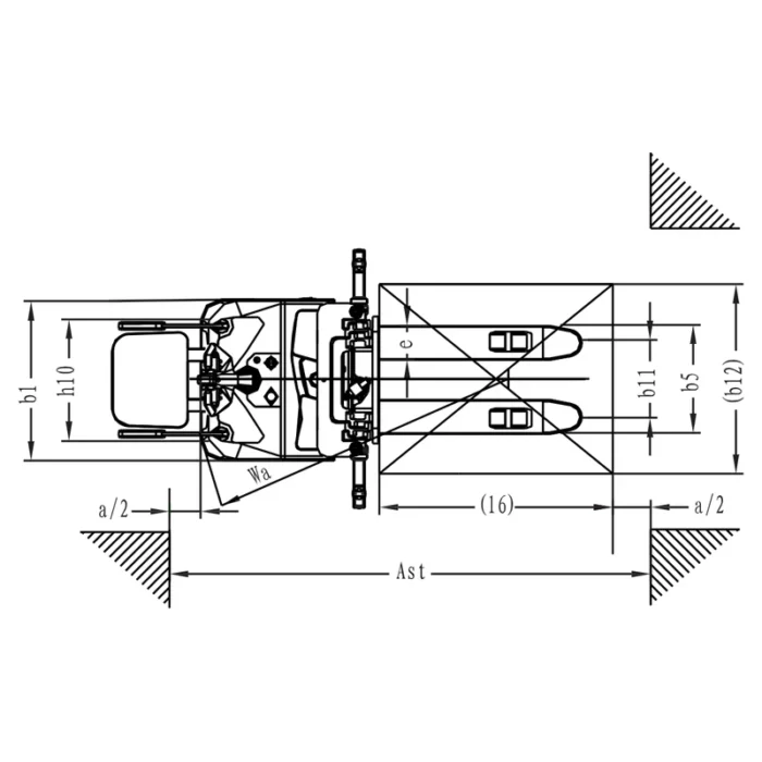Apilador eléctrico EVV20-P con mástil tríplex y patas de apoyo