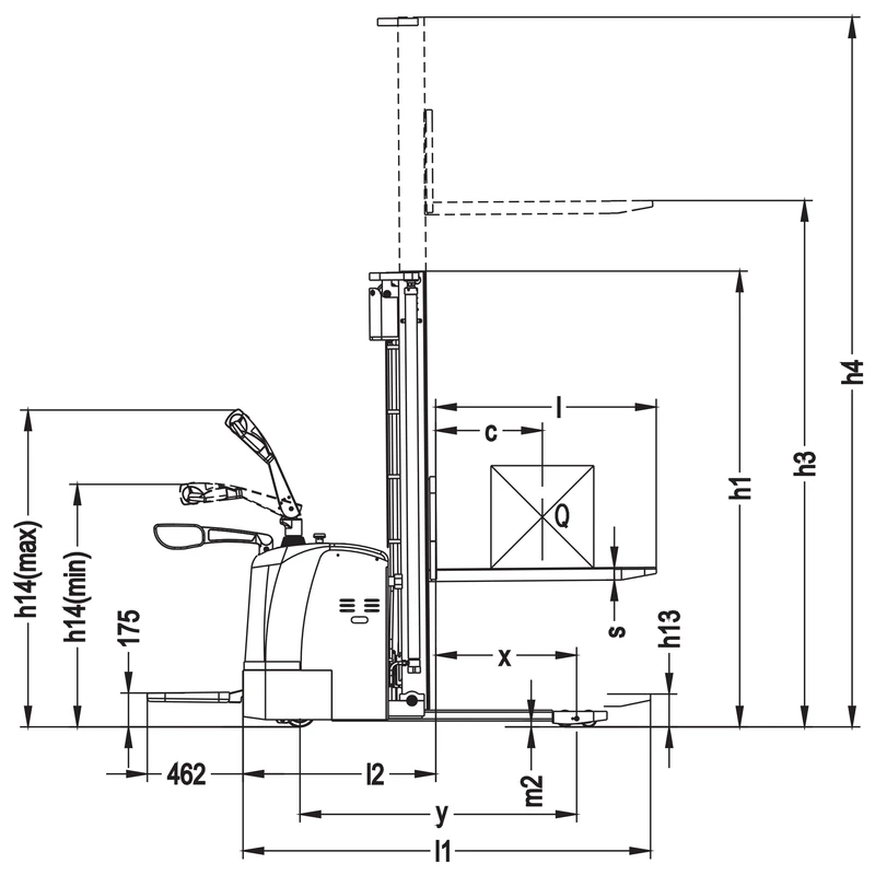 Apilador eléctrico con plataforma plegable y patas envolventes EVV10PV-P/EVV12PV-P/EVV15PV-P