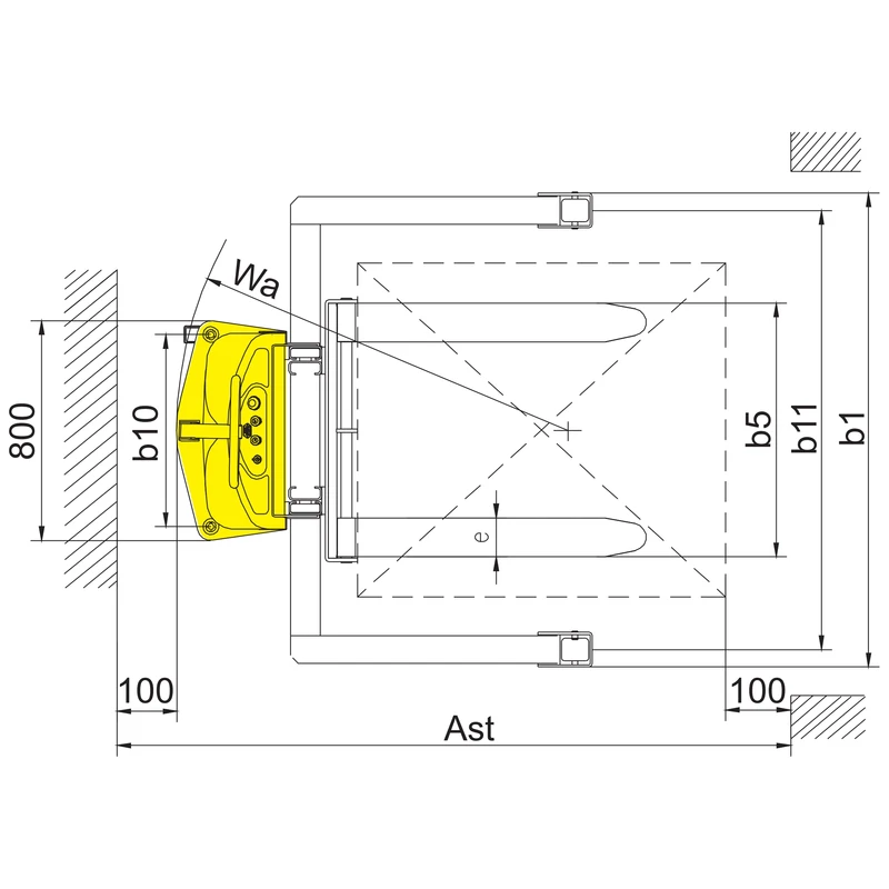 Apilador semieléctrico PEVV10-DPV/PEVV15-DPV con altura de elevación de hasta 3500 mm