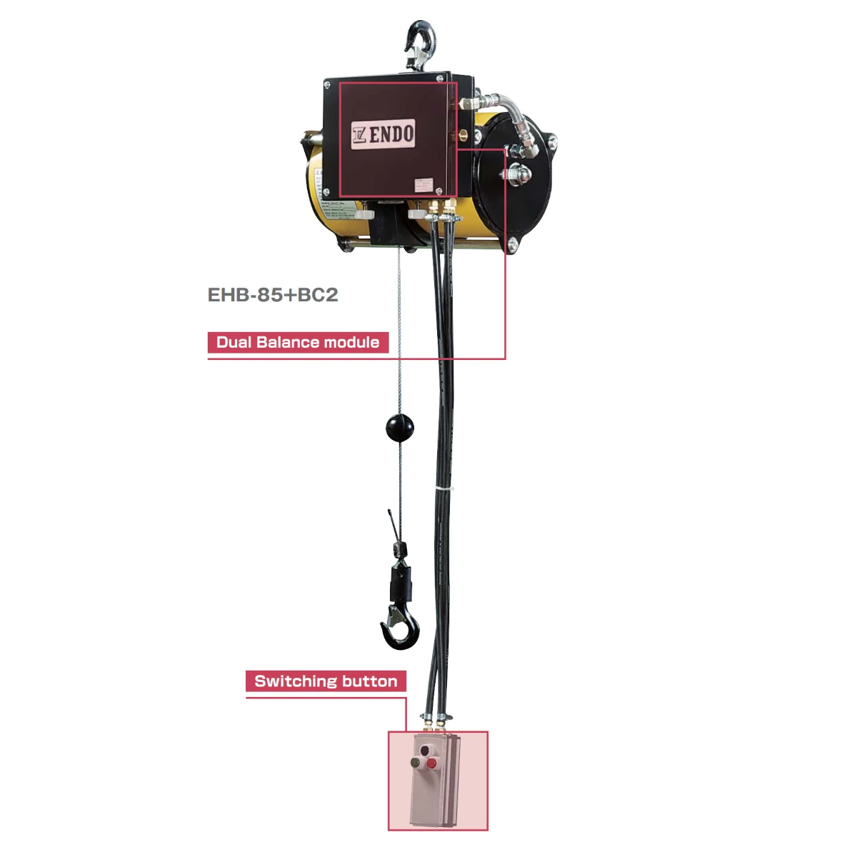 Equilibrador neumático ATEX ENDO EHB BC2 para cargas de hasta 270 kg
