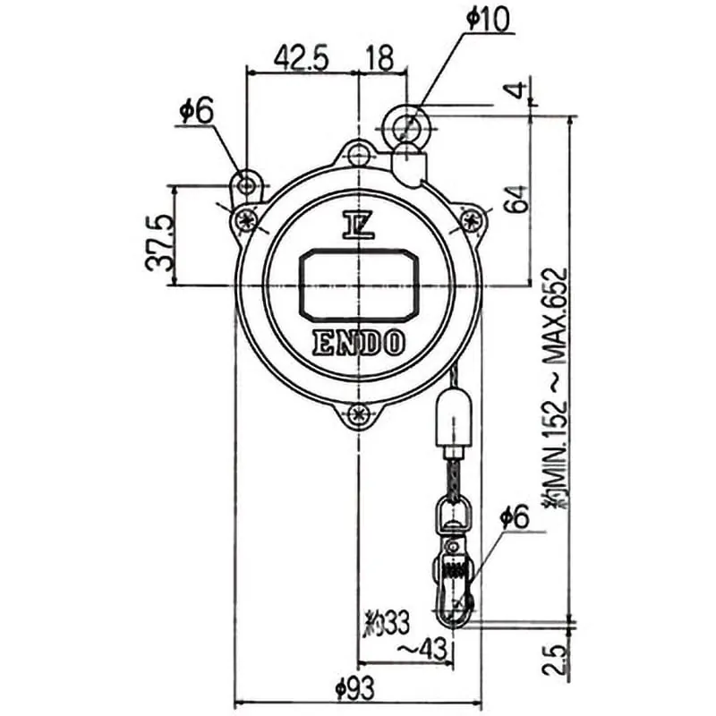 Cable y gancho del equilibrador de muelle ENDO EK-00