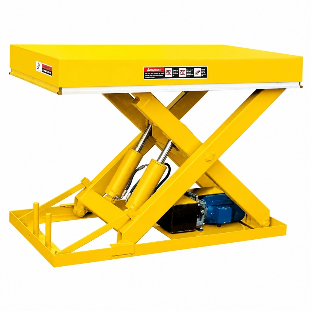 Mesa elevadora de tijera simple para cargas pesadas de 2000 kg