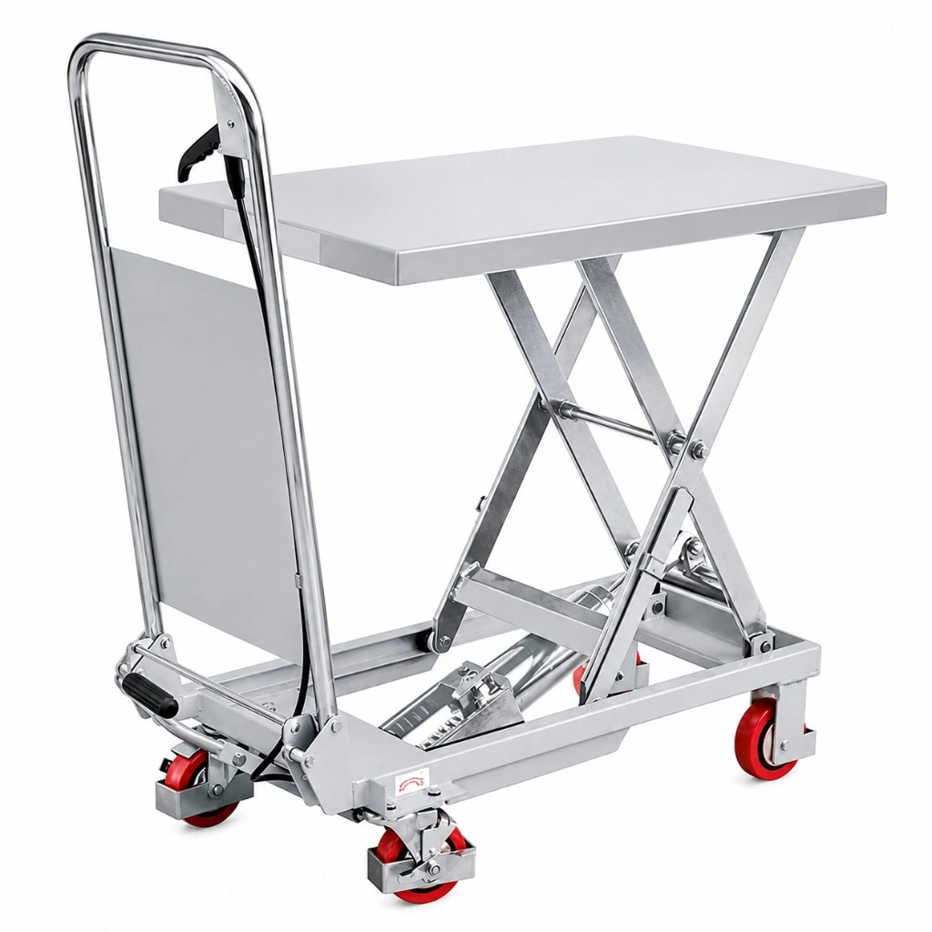Mesa elevadora móvil de acero inoxidable (MPS150S) de 150 kg