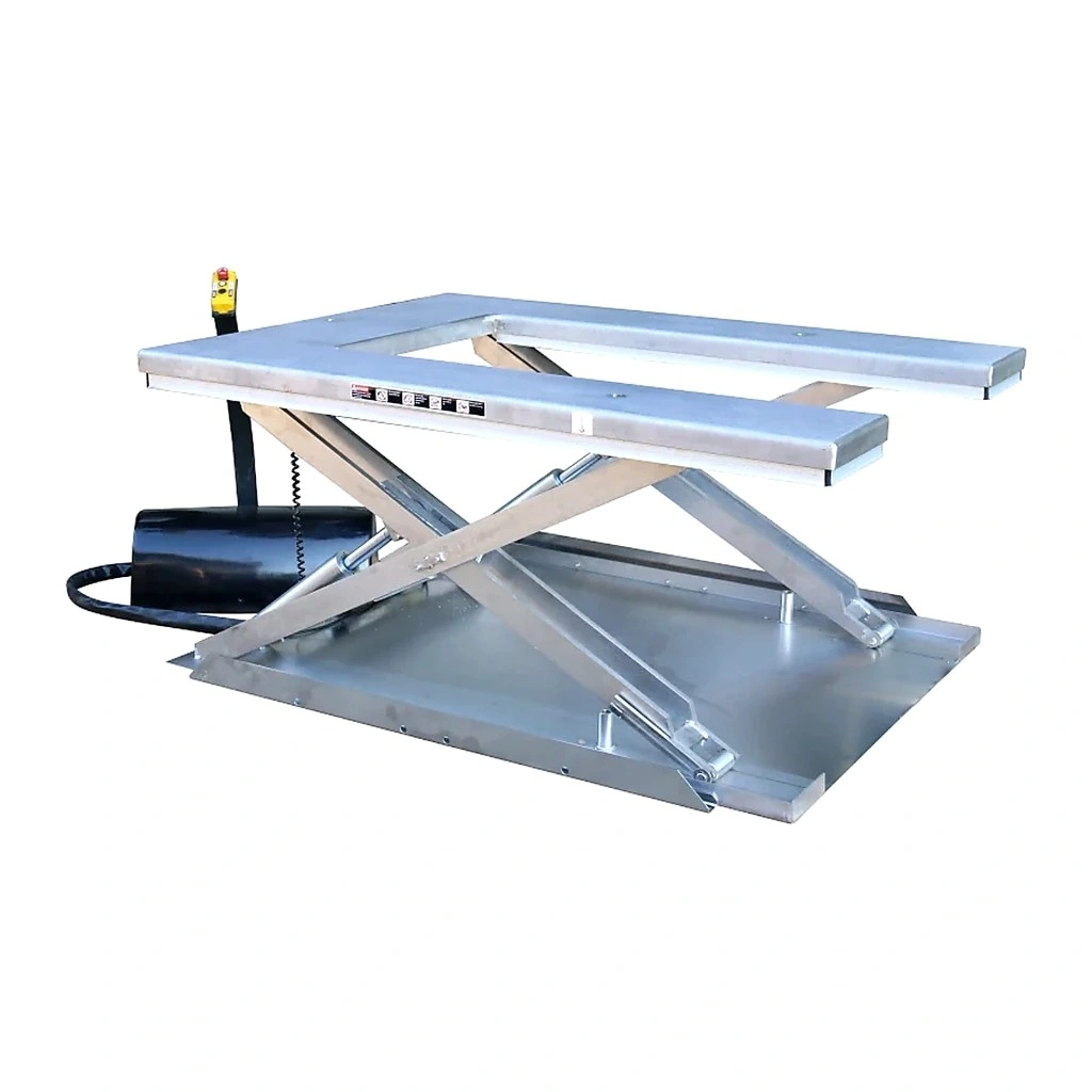 Mesa elevadora en U de acero inoxidable AISI 304 (UHS1000S) de 1000 kg