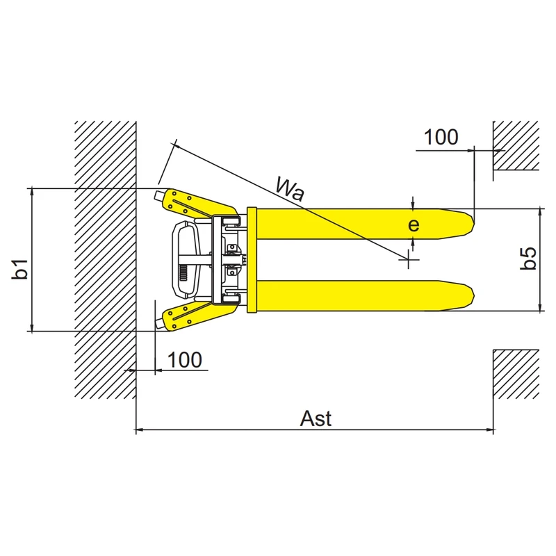Apilador manual RVV1000 en amarillo señal RAL 1028