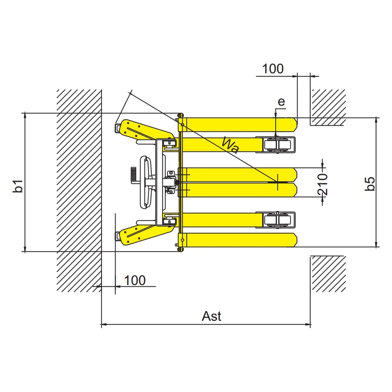 Horquillas regulables del apilador manual RVV-PV
