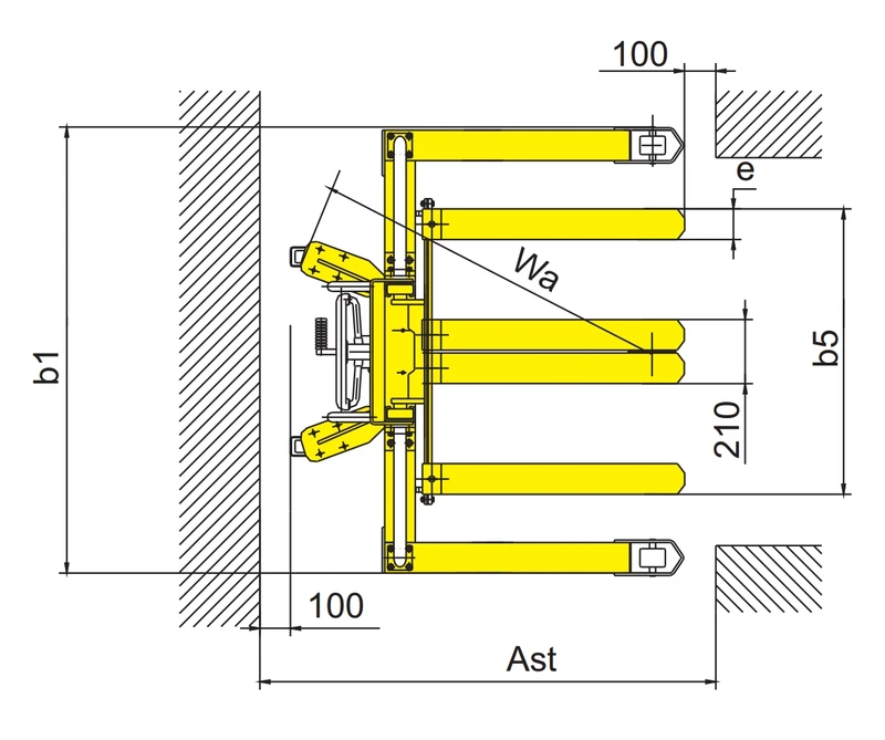 Apilador manual RVV-DSV con largueros de apoyo prolongados