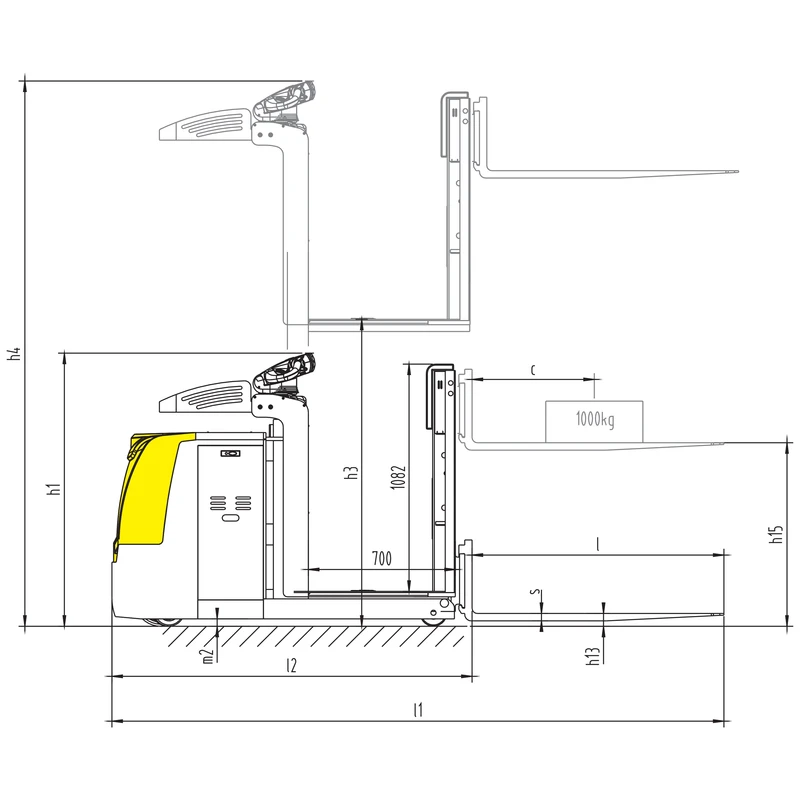Preparador de pedidos eléctrico de bajo nivel NKV10-P de 1000 kg, imagen 4