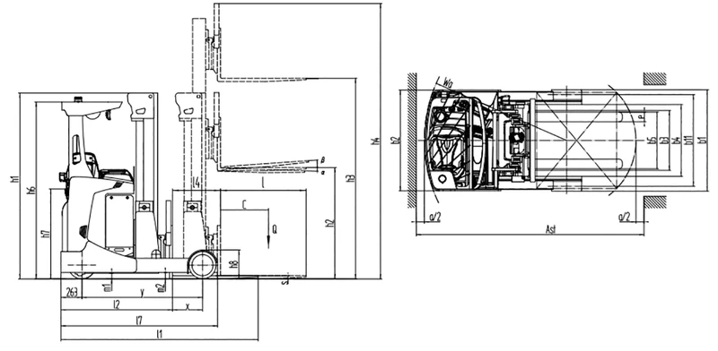 Diseño de la carretilla retráctil Deluxe REV20D