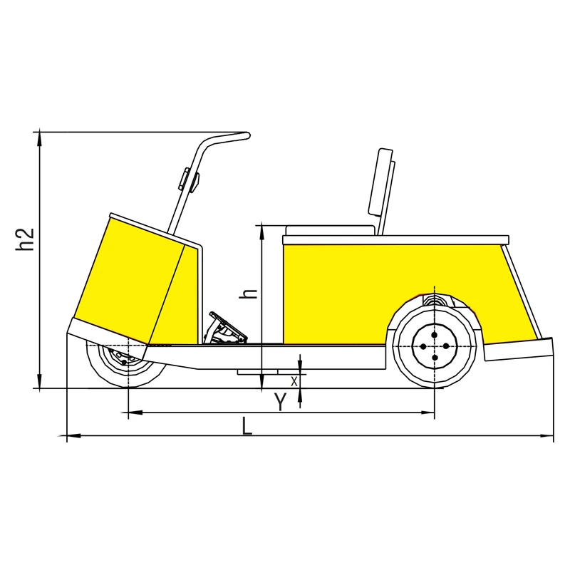 Carro eléctrico industrial VEV05 con motor de CC