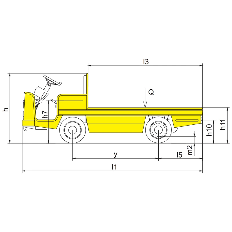 Vehículo de plataforma eléctrico VEV20/VEV25/VEV30 para transporte industrial