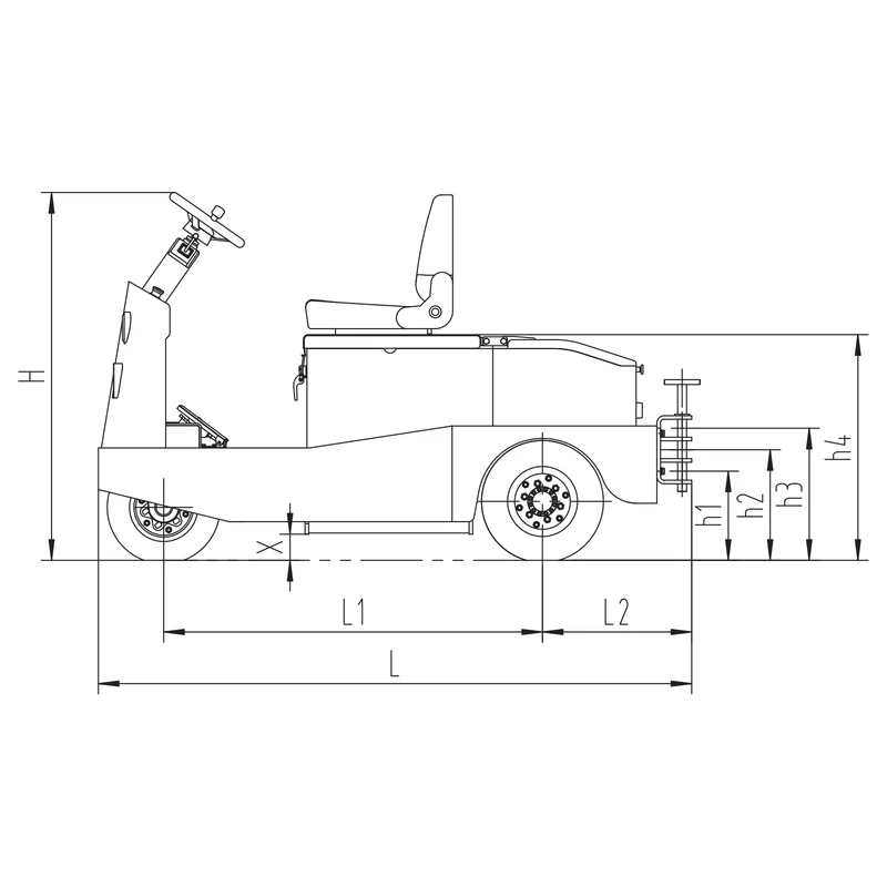 Tractor de arrastre eléctrico MVEV20/MVEV30 con cubierta de apertura completa